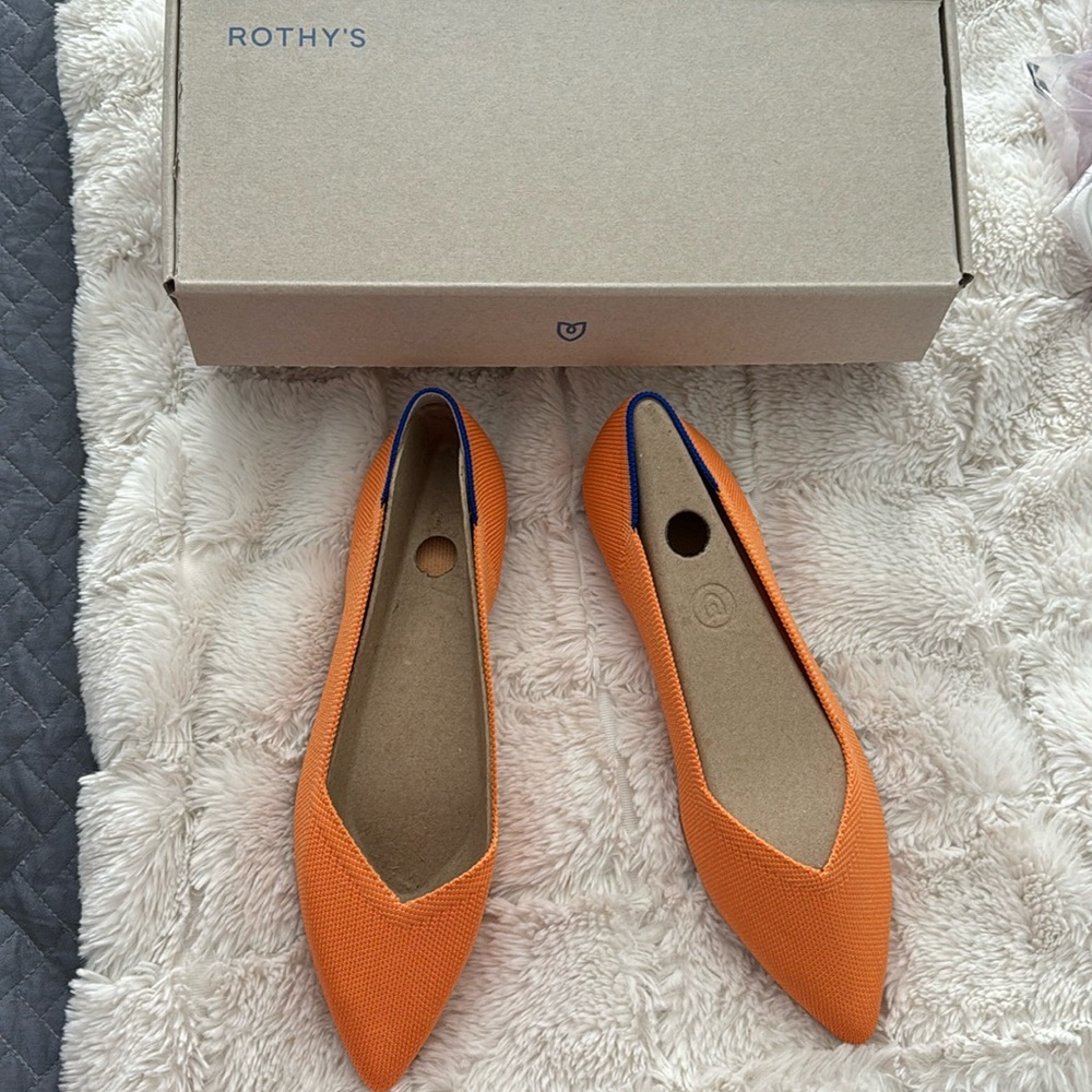 Brand new Rothy Tangerine Flats